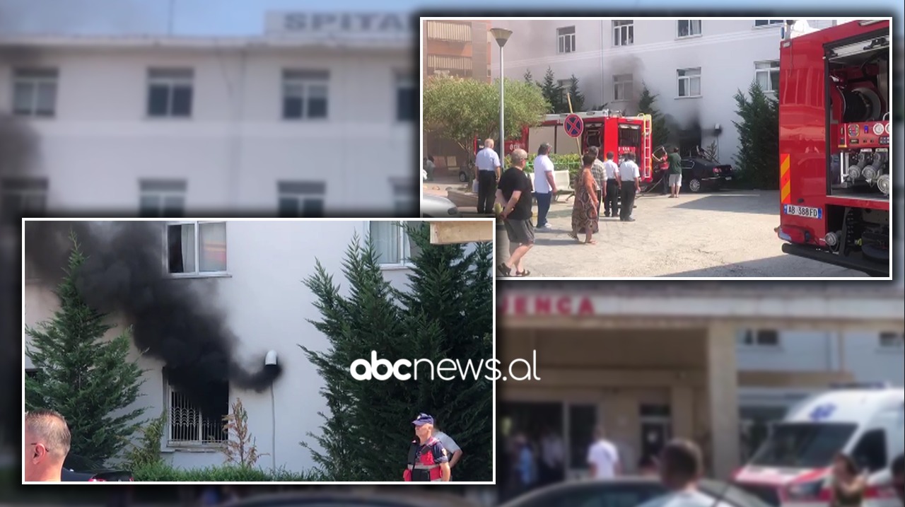 VIDEO/ Bie zjarr në katin e parë të spitalit të Fierit