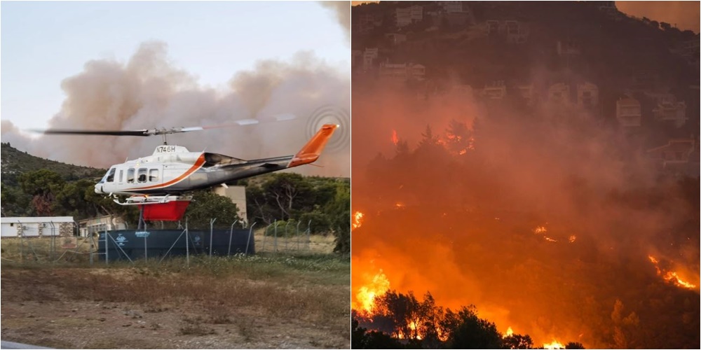 Pamjet “apokaliptike” nga Greqia nën pushtetin e flakëve, zona të banuara në rrezik nga flakët