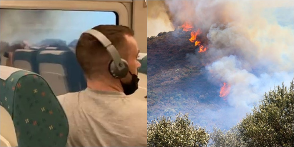 Skena “horror” në Spanjën e goditur nga vala e të nxehtit, treni rrethohet nga flakët