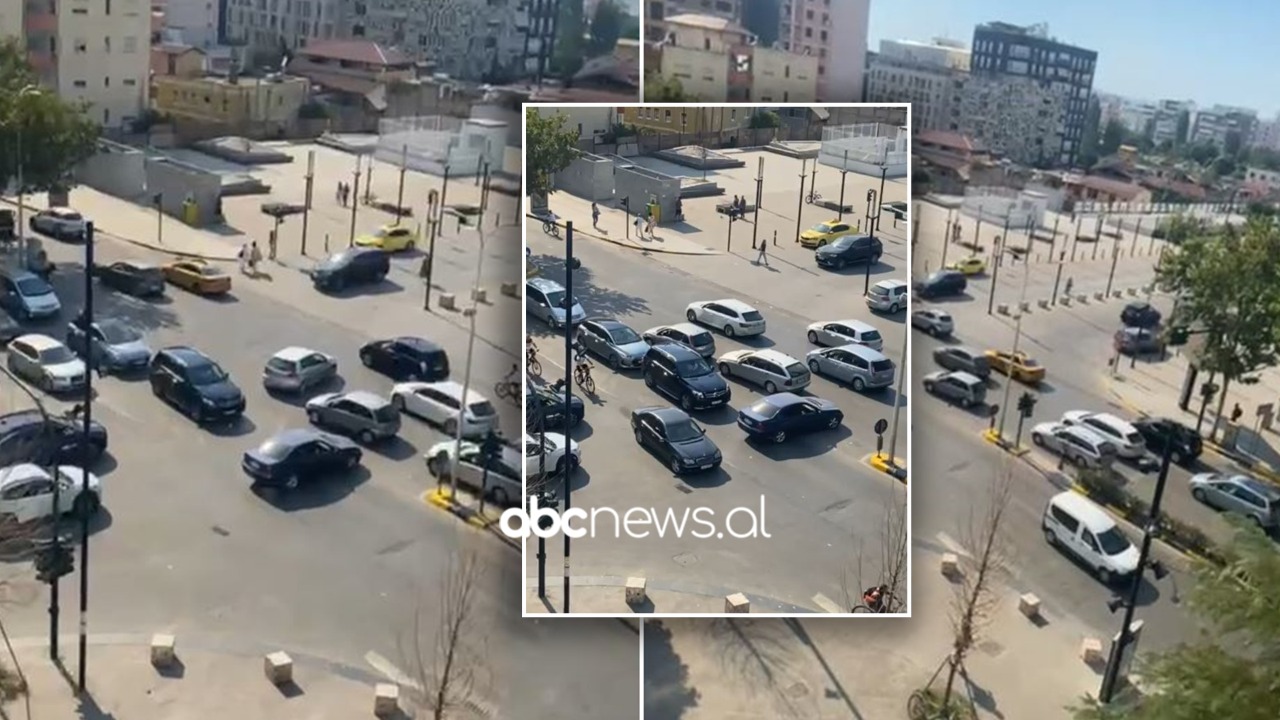 VIDEO/ Prishen semaforët në Tiranë, kaos në kryqëzimin te “Stacioni i Trenit”