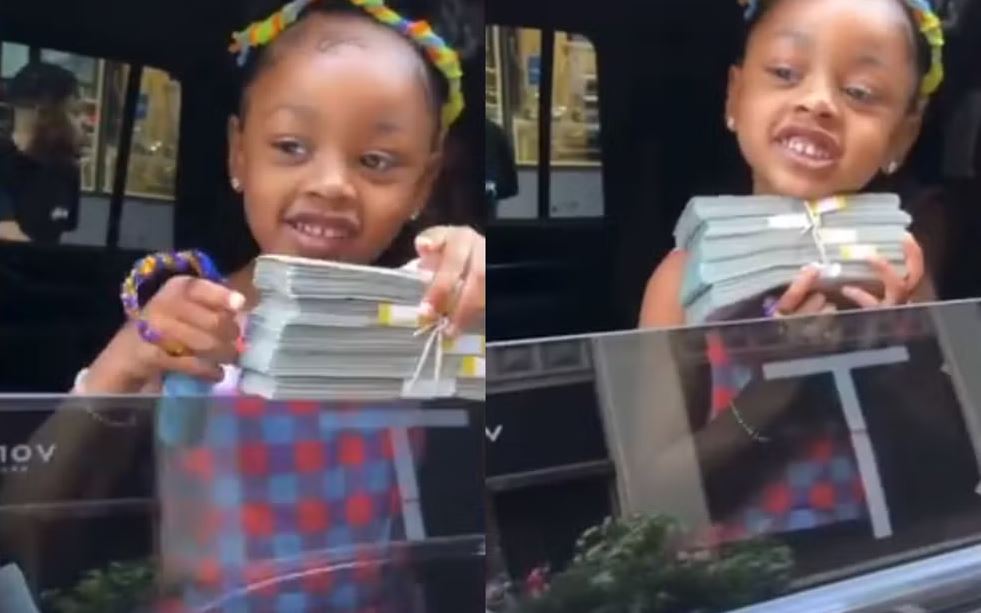 FOTO/ Reperja i dhuron së bijës 50 mijë dollarë për ditëlindje, 4 vjeçarja tregon topin me para