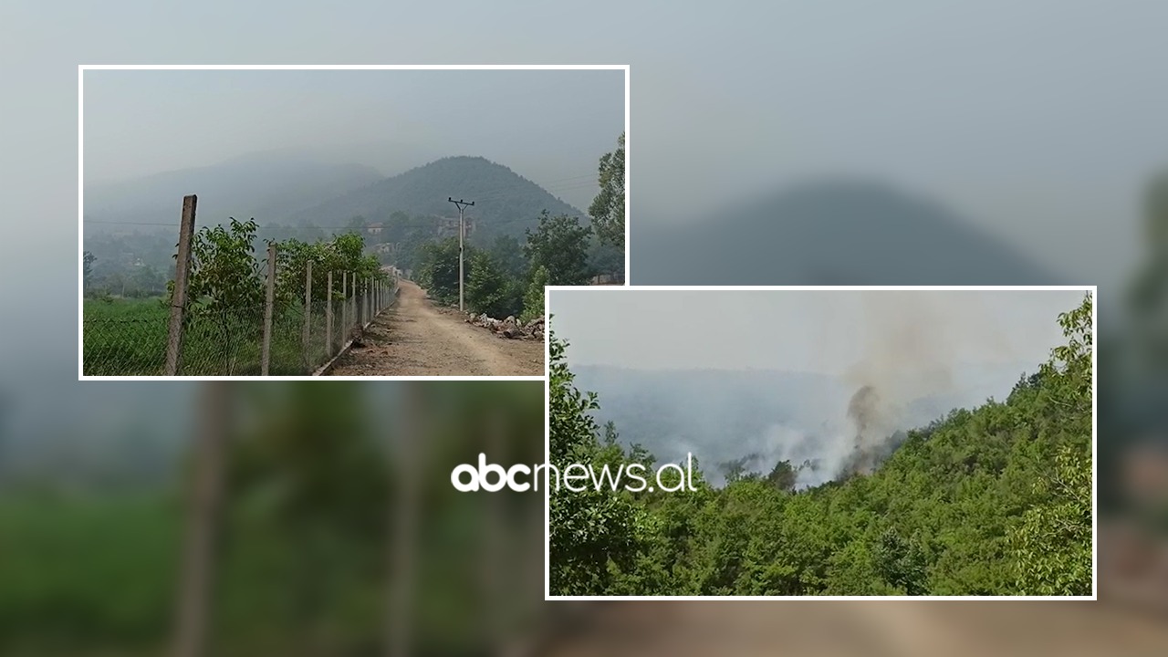 VIDEO/ Zjarr i madh në kufirin midis Shqipërisë dhe Greqisë, po ndërhyhet me helikopterë