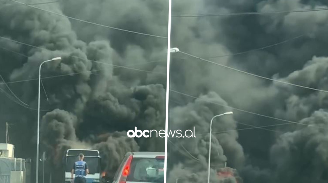 VIDEO/ E frikshme! Tym dhe zjarr i madh, momenti i djegies së autobusit në Durrës