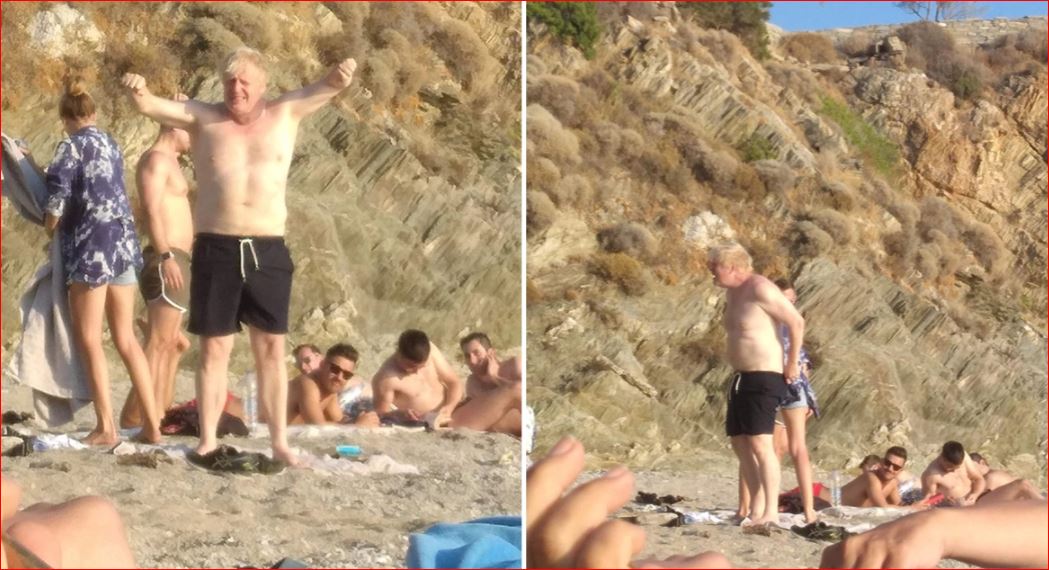 I shkujdesur dhe i shtrirë në rërën e ishullit grek, dalin fotot nga pushimet e Boris Johnson