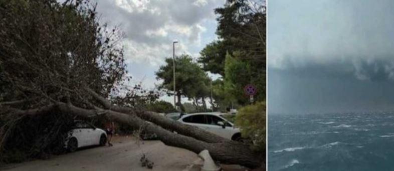 “Shezlongë që fluturojnë, pemë të rrëzuara dhe dallgë të frikshme”, moti i “çmendur” largon pushuesit nga plazhet