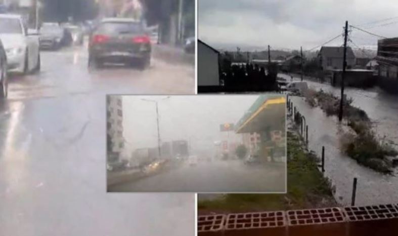 VIDEO/ Stuhi shiu dhe breshër, përmbyten rrugët në disa qytete