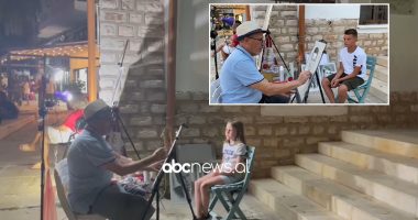 Piktori “shtegtar” nga Shkupi, që prej 12 vitesh bën portrete në shëtitoren e Sarandës