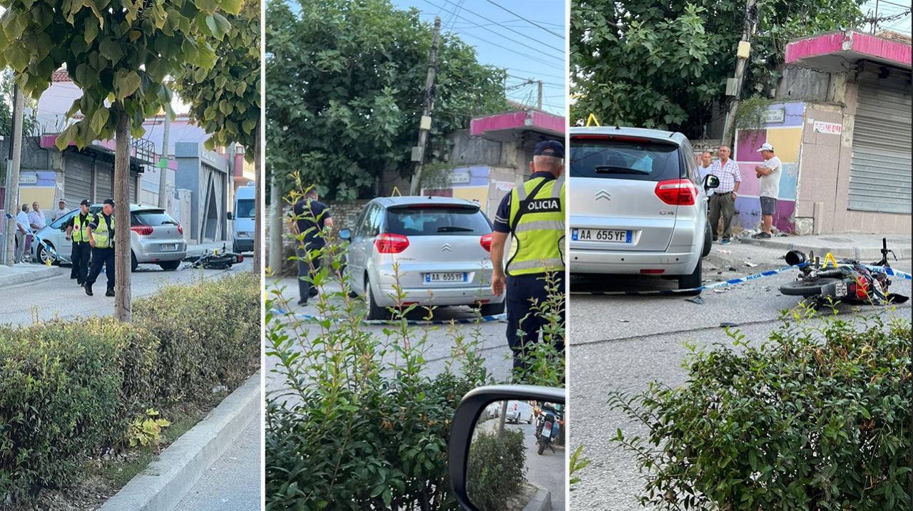 Aksident në Vlorë, makina përplas motorin