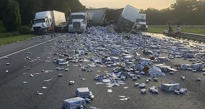 Autostrada “përmbytet” nga birra, çfarë ndodhi në rrugët e SHBA-ve