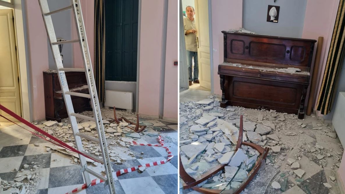 Katër ditë nga tërmeti i dyfishtë në Greqi, shembet çatia e bashkisë në Samos