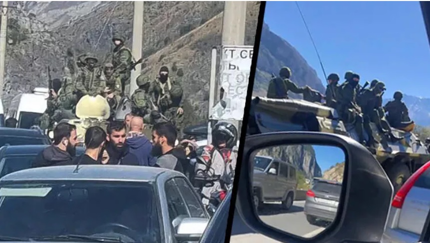 FOTO/ Ushtria mbërrin në kufi, kaos me rusët që duan të arratisen