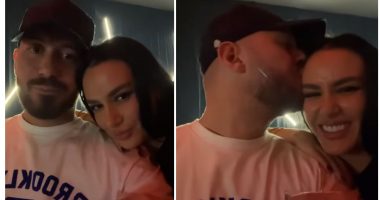 FOTO/ Lënë pas krahëve të shkuarën, Romeo i dhuron puthje në ballë Bora Zemanit