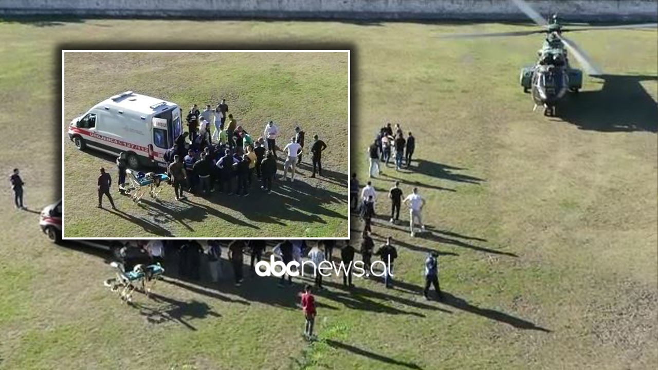 VIDEO/ Automjeti u përplas me shtyllën, një nga të lënduarit në Librazhd niset me helikopter drejt Tiranës