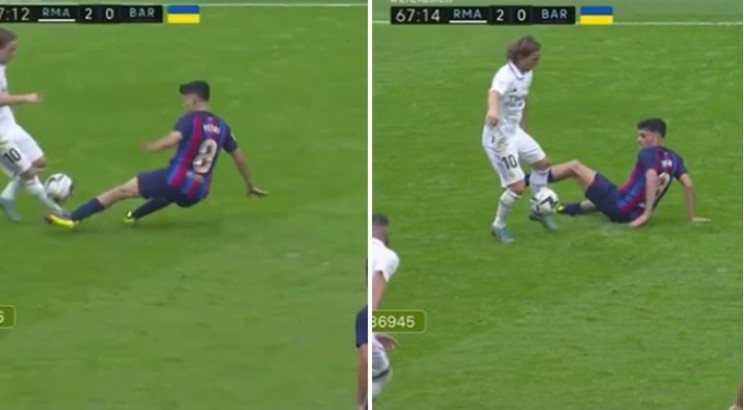 VIDEO/ Modric “turpëron” Pedrin, pamjet nga “El Clasico” bëhen virale në internet