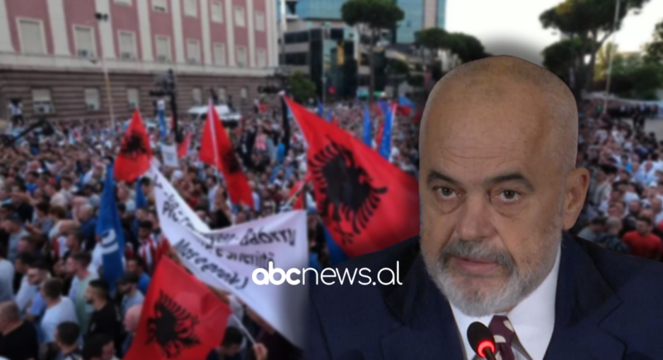 Rama reacts after the opposition protest
