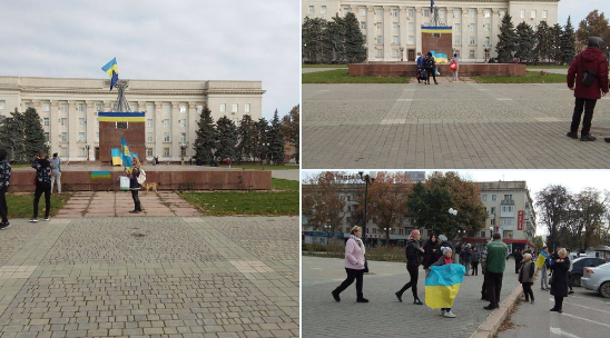 FOTO/ Rusët largohen nga Kherson, ushtarët e parë ukrainas hynë në qytet