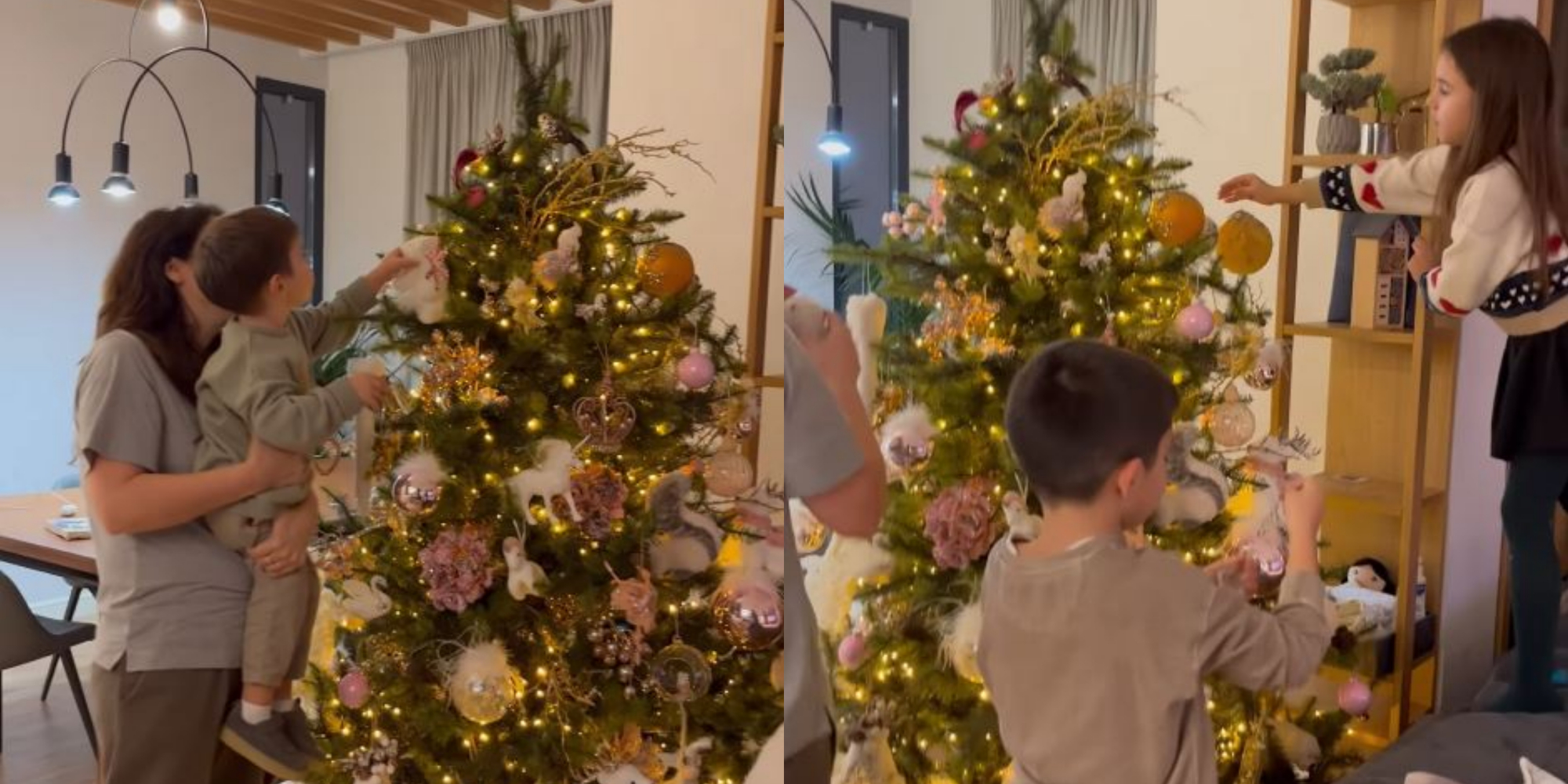 Festat e fundvitit “trokasin” më herët në shtëpinë e Arbanës, moderatorja zbukuron pemën me djemtë e saj