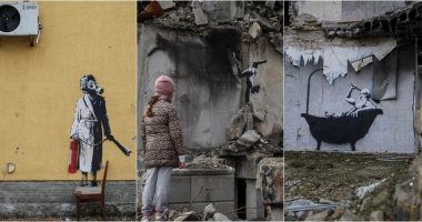 FOTO/ Artisti britanik gjallëron muret që rrënuan bombat ruse