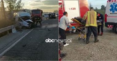 Aksidenti me dy të lënduar në aksin Thumanë-Fushë Krujë, nxirret shoferi i bllokuar në furgon