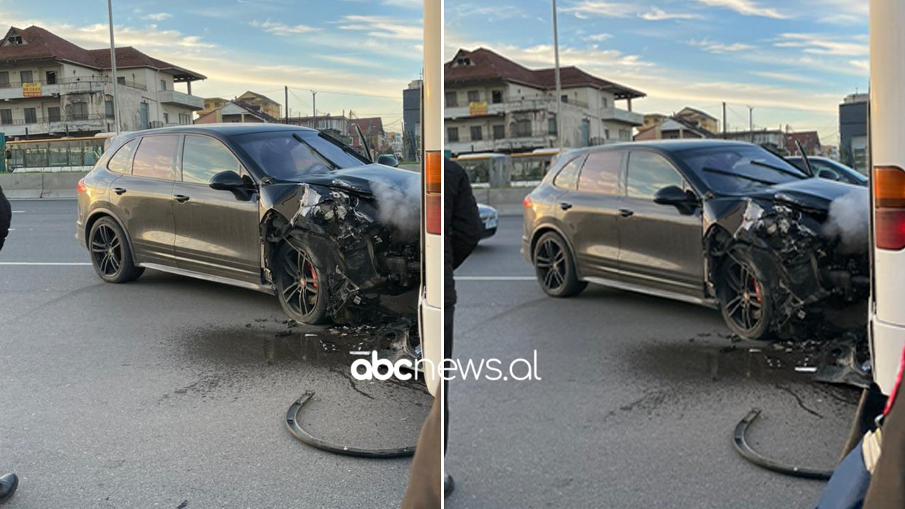 “Porsche” përplaset me urbanin në Tiranë