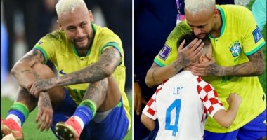 VIDEO/ Momente emocionuese pas humbjes së Brazilit, djali i Perisic shkon të përqafojë Neymar