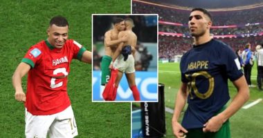 FOTO/ Skena më emocionuese nga gjysmëfinalja mes Mbappe dhe Hakimit