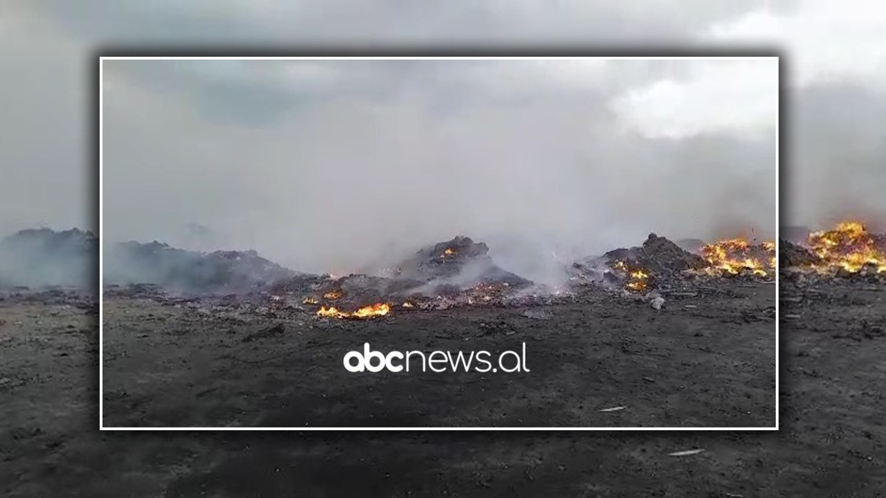 VIDEO/ Zjarr në fushën e mbetjeve në Vlorë, tymi shkakton probleme në zonë