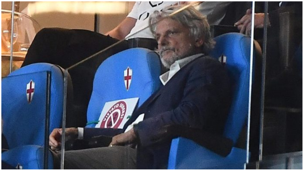 Kërcënimet nuk e trembin ish-presidentin e Sampdorias, Massimo Ferrero prezent në “Stadio Olimpico”