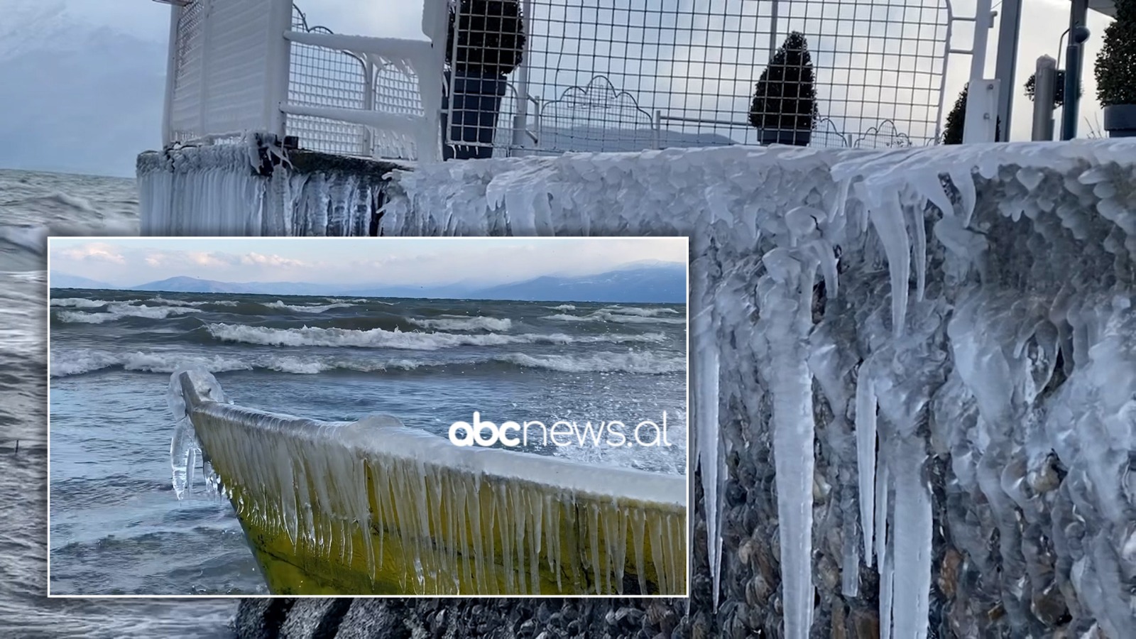 VIDEO/ Ngrin Pogradeci, liqeni dhuron art me akull
