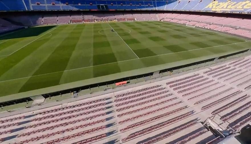 Video e mahnitshme me dron brenda Camp Nou