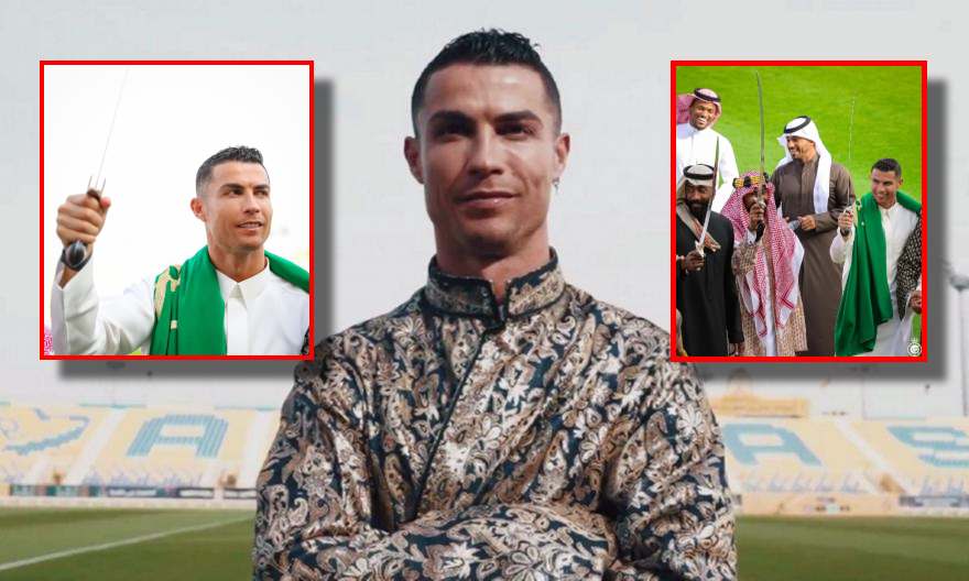 Ronaldo me veshje tradicionale të Arabisë Saudite për të festuar themelimin e klubit