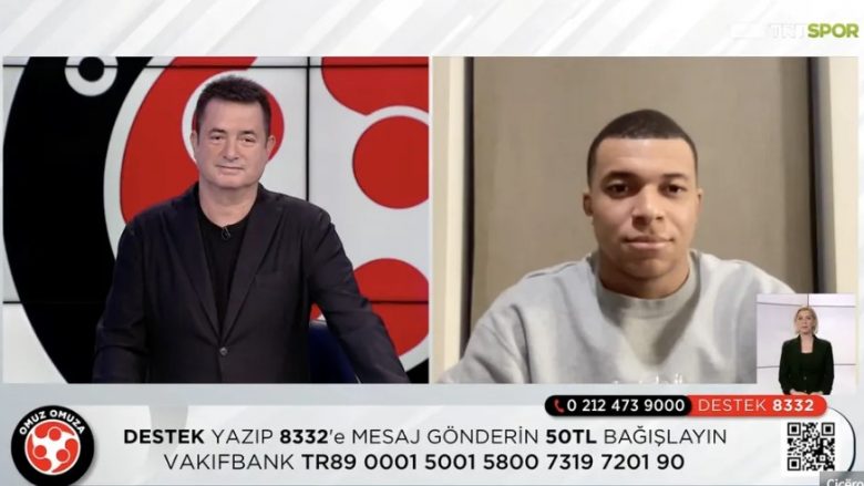 Mbappe shfaqet në mënyrë surprizuese në televizionin turk, francezi i gatshëm të ndihmojë fëmijët e prekur nga tërmeti