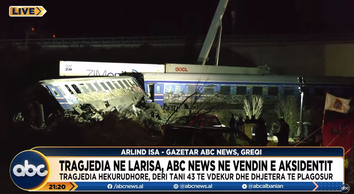 LIVE/ Tragjedia hekurudhore në Larisa, Abc News në vendin në aksidentit
