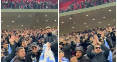 VIDEO/ Tifozët e Tiranës nisin festën në shkallët e stadiumit