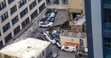 Shembet parkimi 4 katësh në qendër të Manhattanit, një i vdekur