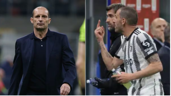 Allegri dhe Bonucci janë grindur gjatë ndeshjes me Interin