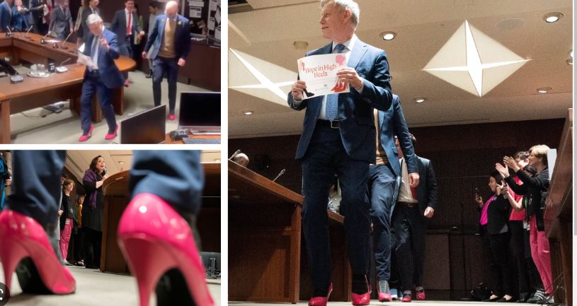 Politikanët kanadez paradë me këpucë rozë me taka
