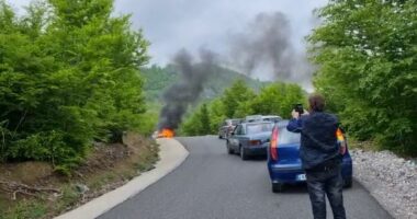 Digjet makina në Rrugën e Arbrit