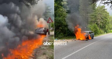 VIDEO/ Përfshihet nga flakët “Benzi” në Llogara, shkak dyshohet shkëndija elektrike