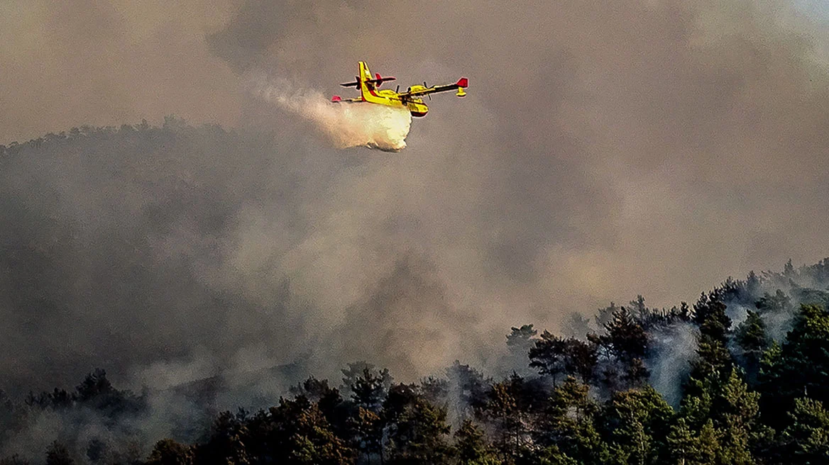 Po shuante flakët, momenti kur avioni Canadair rrëzohet në Greqi