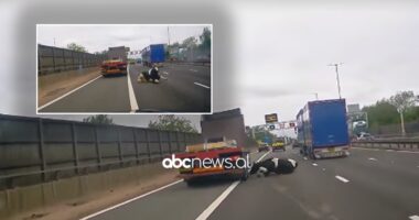 VIDEO/ Lopa bie nga kamioni, mbyllet autostrada për 3 orë