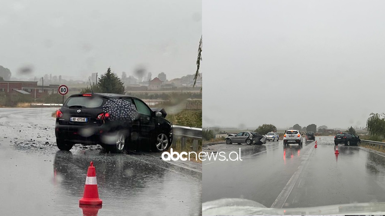 Video/ Aksident i trefishtë në aksin Korçë-Pogradec/ Një prej automjeteve përfundon në kanal, 7 të plagosur