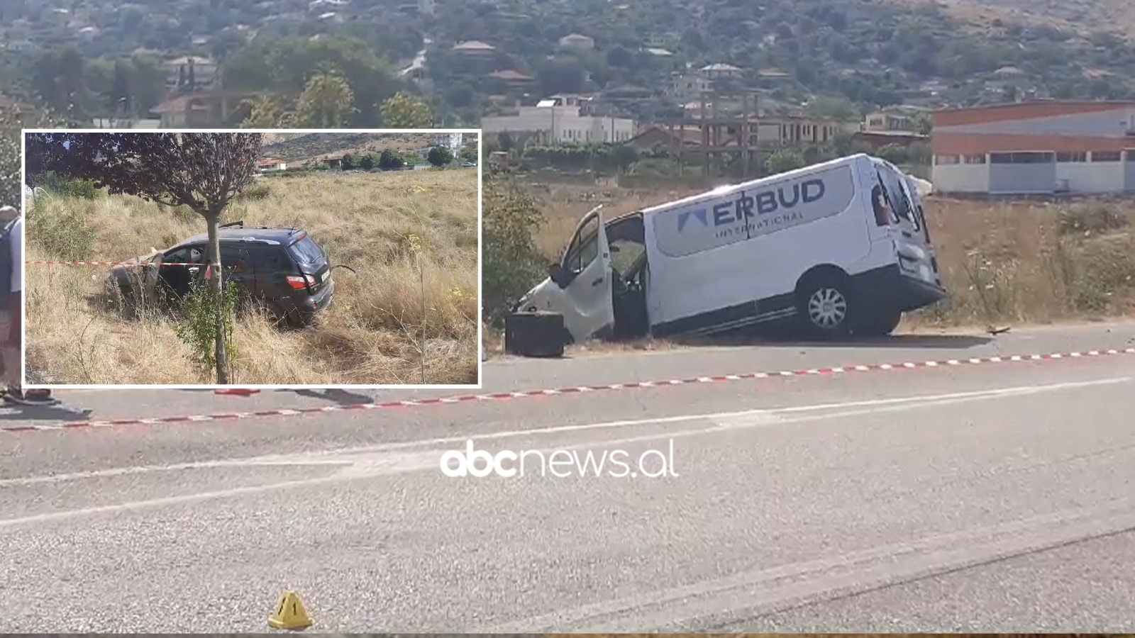 VIDEO/ Përplaset makina dhe një furgon me turistë në aksin Gjirokastër-Kakavijë, vdes bariu në anë të rrugës