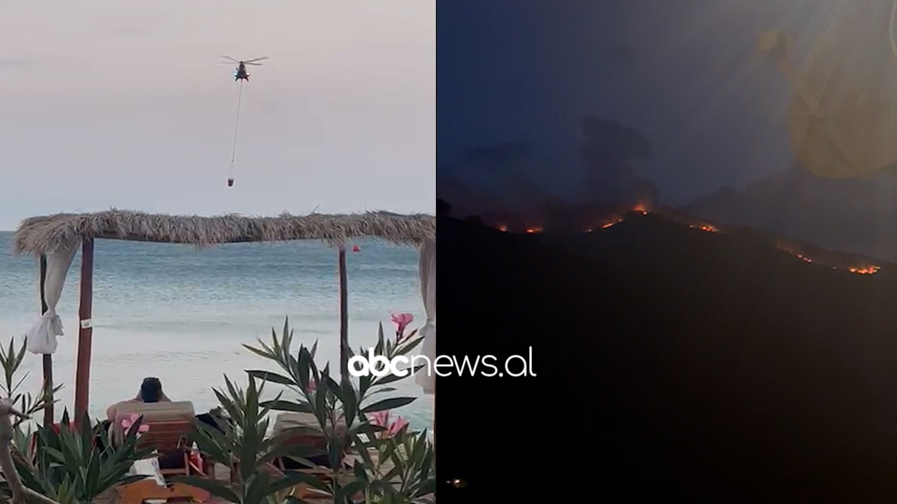 VIDEO/ Zjarr masiv në Qeparo, ndërhyhet nga ajri