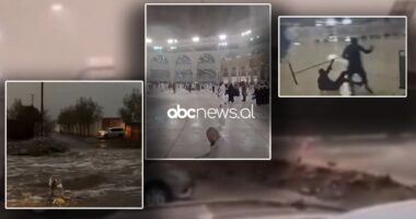 Përmbytjet dhe erërat e forta godasin qytetin e Mekës, stuhia përplas njerëzit e shkatërron objekte