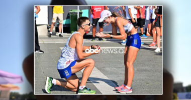 VIDEO/ Garë për dashurinë, atleti sllovak i propozon të dashurës për martesë nga vija e finishit