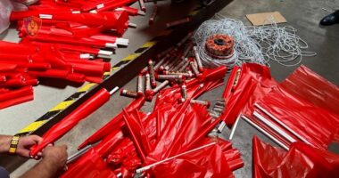 Sekuestrohen flakadanë dhe kapsolla, do të futeshin në stadiumin “Air Albania” për ndeshjen Shqipëri-Poloni