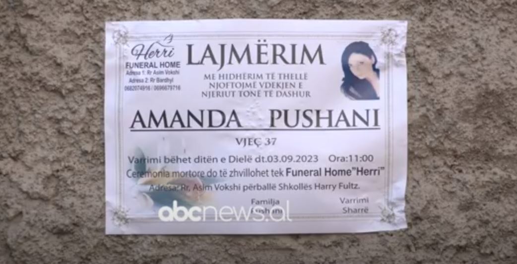 Tiranë, vritet gruaja/ Amanda Pushani, 37-vjeçe, është goditur me thikë nga motra e saj