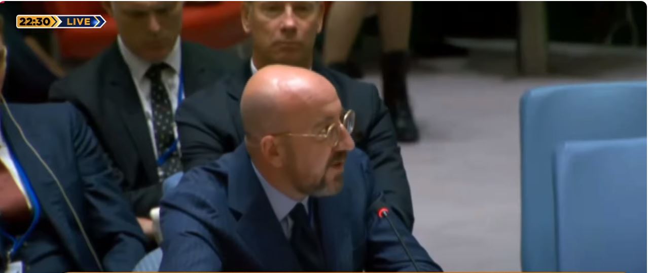 “Autori i krimeve në Ukrainë ndodhet në sallë”, Charles Michel në OKB: Nuk duhet t’i mbyllim sytë, kemi përgjegjësi për t’i dhënë fund luftës