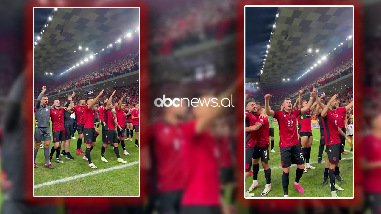 VIDEO/ Mishi kokrra dhe zemra mal, lojtarët e kombëtares këndojnë së bashku me tifozët